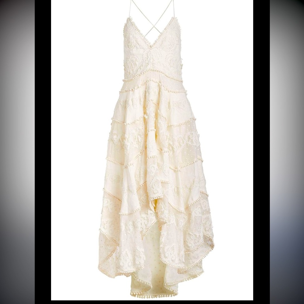 Zimmermann painted heart maxi dress cream